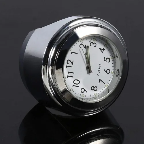 Vista 7 de Reloj de manillar de motocicleta Reloj de marcación de tiempo preciso blanco para montar por la noche
