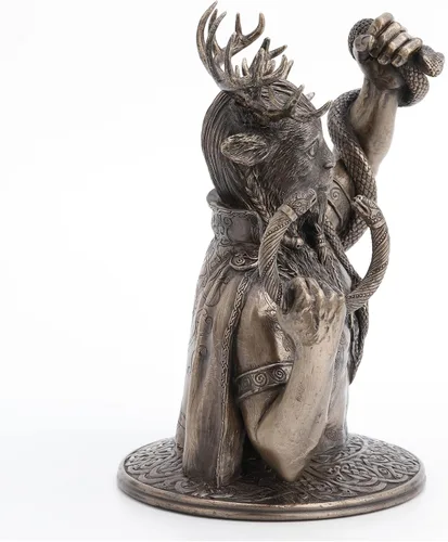 Vista 5 de Veronese Design Cernunnos - Estatua de resina con cuernos de 8 5/8 pulgadas, acabado en bronce