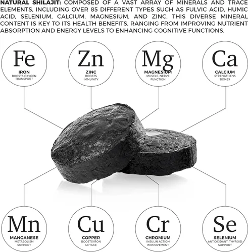 Vista 4 de Natural Shilajit Tabletas – 120 unidades, secado al sol 100% puro Shilajit para hombres y resina natural Shilajit – Shilajit para hombres y mujeres