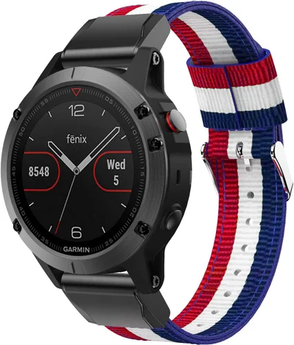 Vista 6 de Correa deportiva de nailon de ajuste rápido compatible con Garmin Fenix 5/Fenix 5 Plus/Forerunner 935/Approach S60/Quatix 5 Smartwatch