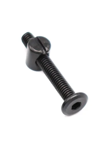 Vista 2 de cSeao Juego de 15 tornillos hexagonales negros M6 de 0.591 in para muebles y sillas de cuna