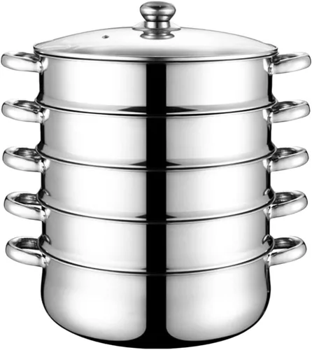 Vista 2 de YARNOW Olla de acero inoxidable para salsas, vaporera, utensilios de cocina, vaporizador de verduras, utensilios de cocina, ollas, cacerola, cesta