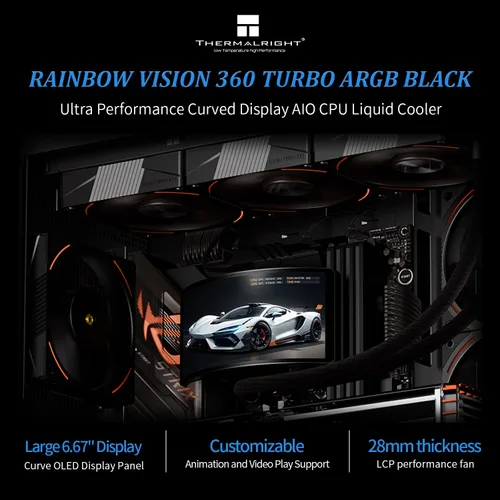 Vista 2 de Thermalright Rainbow Vision 360 Turbo ARGB Negro CPU Enfriador líquido