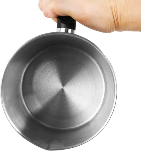 Vista 4 de Olla para hacer velas, capacidad de 2 libras, olla de fusión de cera de doble caldera, boquilla de vertido antigoteo y mango resistente al calor