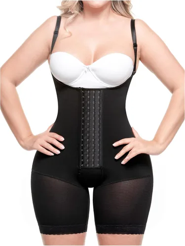 Vista 12 de Sonryse Fajas Colombianas Postparto Tummy Tuck Post Surgery Compression Bodysuit Garment for Women Beige-Mid Longitud del muslo-047bf