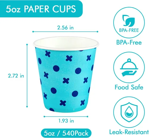 Vista 2 de LITOPAK Vasos de papel de 5 onzas, vasos de enjuague bucal pequeños rosa