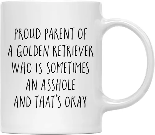 Vista 75 de Andaz Press Funny Dog - Taza de café de 11 onzas, regalo de broma, orgulloso padre de un afenpinscher que es a veces un gilipollas y eso está bien