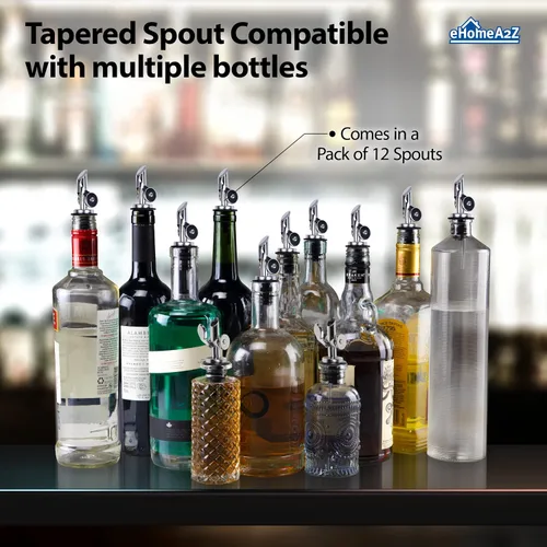 Vista 3 de Vertedores clásicos de botellas de licor de acero inoxidable para botellas de alcohol, a prueba de fugas, aptos para lavavajillas, para botellas
