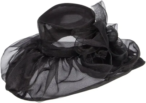 Vista 3 de Arco de crin) Layered Brim Sombrero de Organza