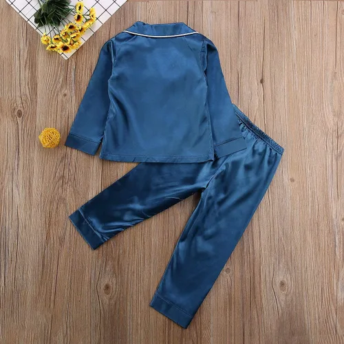 Vista 78 de Conjunto de pijama de manga larga con botones para niña pequeña, conjunto de ropa de dormir