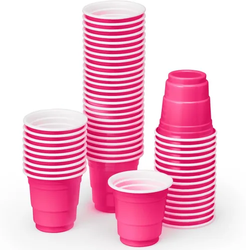 Vista 8 de xo, Fetti Vasos de chupito de plástico azul + blanco – 50 vasos desechables mate de 2 onzas Decoraciones de despedida de soltera, vasos