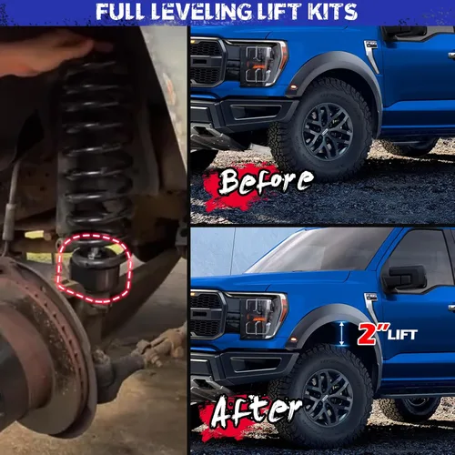 Vista 5 de KSP 2" Kits de elevación para F250 F350 1999-2022, espaciador de elevación frontal de 2 pulgadas con extensores de perno de 3/4" compatibles