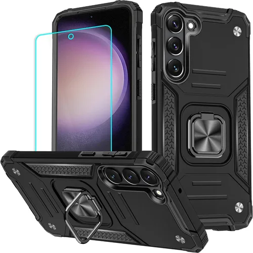 Vista 17 de HNHYGETE Funda para Samsung S23 con protector de pantalla HD: [grado militar de 20 pies probada en caídas] Funda protectora a prueba de golpes