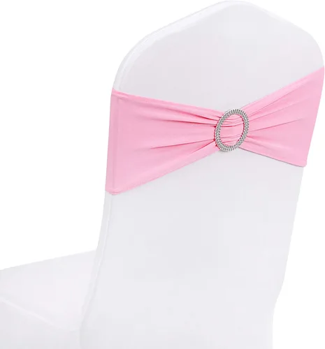 Vista 22 de Peomeise - 25 bandas elásticas de elastano negro para sillas con hebilla deslizante, para decoración de bodas y fiestas