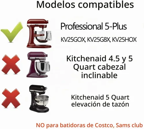 Vista 2 de Batidor de borde flexible para KitchenAid 5.5 cuartos de galón/5 más