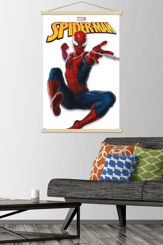 Vista 2 de Trends International Marvel Comics - Póster de pared con marco magnético de Spider-Man