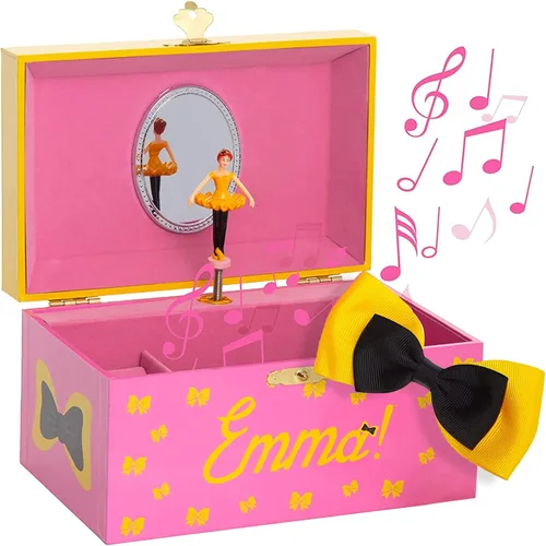 Vista 2 de Mighty Mojo The Wiggles Emma - Joyero musical Viene con lazo para el pelo portátil Regalo para los fanáticos de Wiggles Música para niños