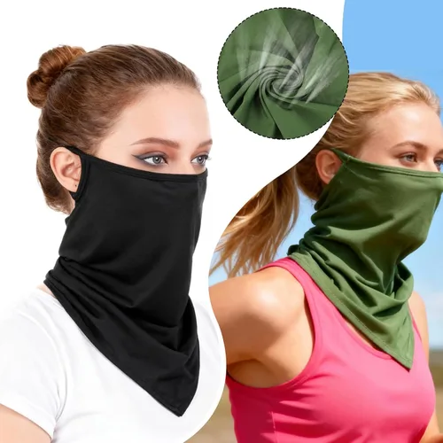 Vista 6 de 2 unidades de polaina para el cuello con bucles para las orejas, pasamontañas elásticos, antideslizantes, para el cuello, bandana con cintas