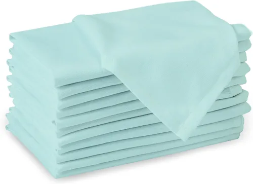 Vista 27 de Encasa XO Juego de 12 servilletas de tela de cóctel Servilletas de mesa de algodón puro Tamaño (9 x 9 pulgadas) B gris sólido Lavable a