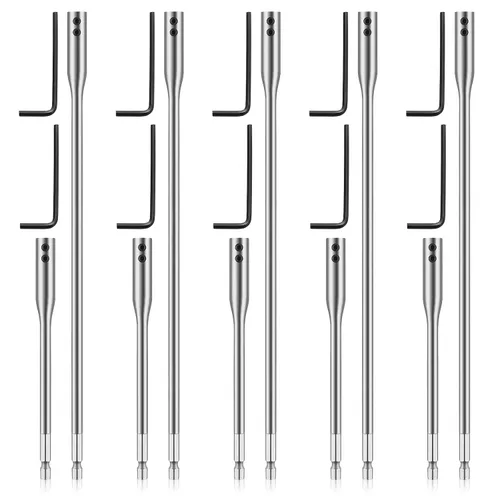 Vista 8 de Extensión de broca 6, broca de acero al carbono de 12 pulgadas con llave inglesa para torneadores de madera, accesorios de construcción (12 piezas)