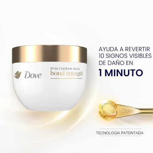 Vista 7 de Dove Fuerza de Enlace, Sistema de Terapia de Daños – Champú, Acondicionador, Suero Escudo 10-en-1 y Mascarilla de Péptidos, Tratamiento