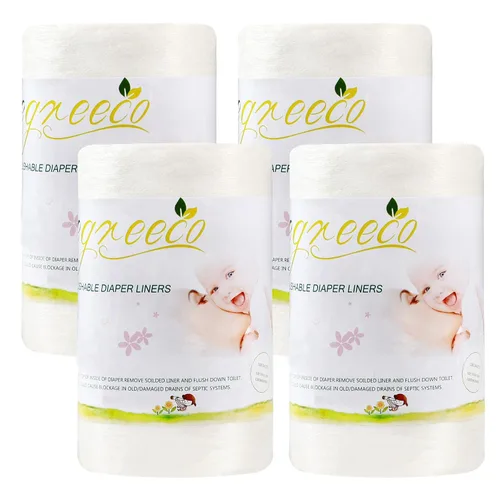 Vista 10 de wegreeco Revestimientos de pañales sin perfume, sin fragancia y sin cloro, 100 hojas por rollo (1 rollo)
