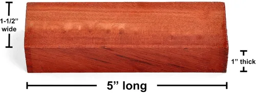 Vista 3 de Bloque de mango de cuchillo de madera de sangre (cada pieza es única) 5 "x 1-1/2" x 1