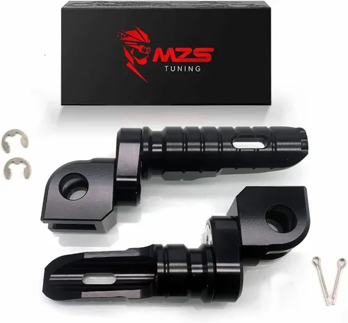 Vista 7 de MZS Estriberas de motocicleta, estriberas delanteras ajustables dobles CNC para el pie del conductor, reposapiés negro compatible con FZ07 FZ09 FZ10