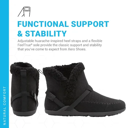 Vista 3 de Xero Shoes Ashland Womens Fall Boots, Vegan Casual Boots with a Soft Hemp Upper and a Cozy Faux Shearling Collar