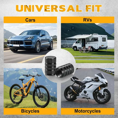 Vista 6 de SINGARO 12 tapas de vástago de válvula de neumático, accesorios exteriores de automóvil, cubierta de válvula de aleación de aluminio universal