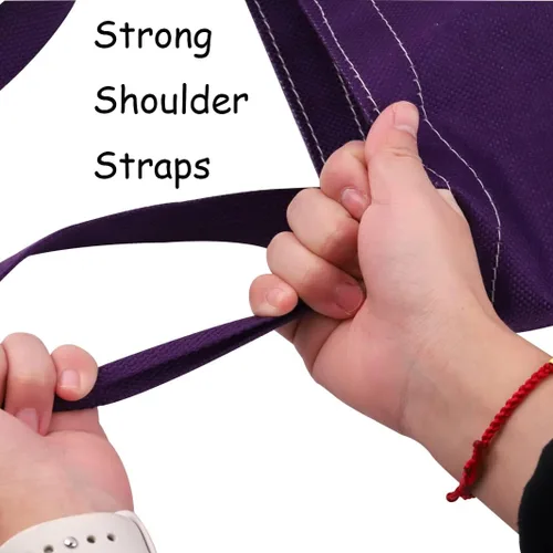 Vista 2 de TSOTMO Bolsa de asas púrpura Fondo púrpura Bolso de mano Amante de todas las cosas Regalo diseñado bolsa de asas para amantes, Púrpura, Grande