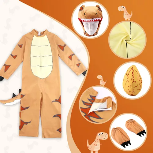 Vista 7 de Dinosaur Costume for Kids, Halloween Costumes for Toddlers Boys Girls, T-Rex Costume for Halloween Trick or Treating
