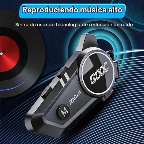 Vista 5 de Altavoces e intercomunicador Bluetooth para casco - Sistema de comunicación de cancelación de ruido para 2 jinetes para motocicleta, esquí, ciclismo