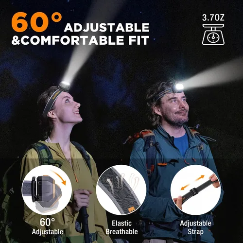 Vista 6 de EverBrite - Linterna frontal recargable de 700 lúmenes con modos de luz blanca, roja y verde 700 Lumens, White Red Green Light Modes, Stepless