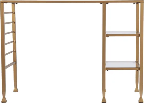 Vista 7 de SEI Furniture Jaymes - Escritorio de metal dorado y cristal, color dorado suave