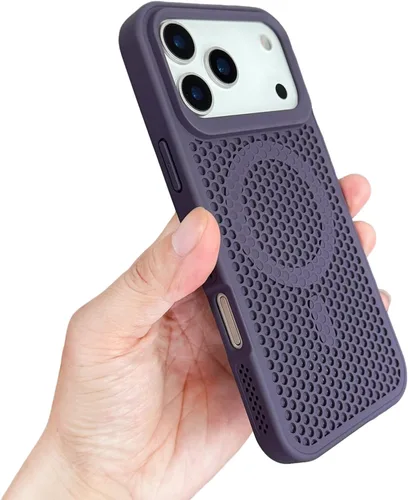 Vista 23 de Funda protectora para iPhone 13, compatible con MagSafe, doble capa de disipación de calor de panal de abeja, transpirable y a prueba de golpes
