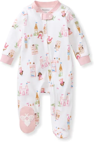 Vista 6 de Burt's Bees Baby Pijama con pies de algodón orgánico para niña Cozy Teddies - Paquete de 1