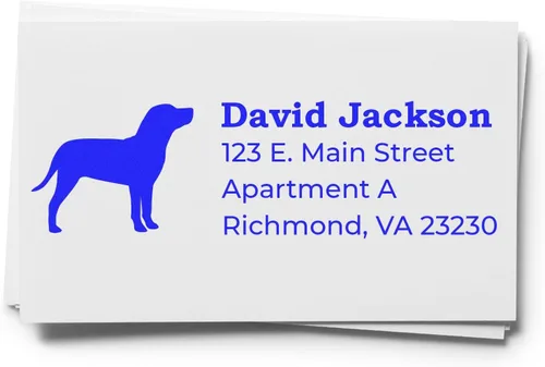 Vista 56 de Airedale Terrier Address Stamp, Custom Airedale Terrier Hand Stamp for Dog Lovers, Duo Rubber Return Address for Pet Owners