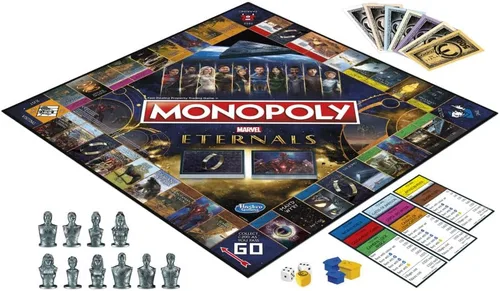 Vista 5 de Monopoly: Marvel Studios' Eternals Edition - Juego de mesa para fanáticos de Marvel, niños a partir de 8 años