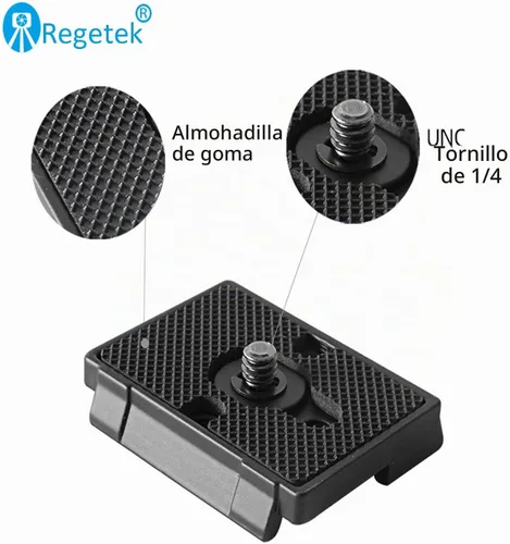 Vista 4 de Regetek Paquete de 2 placas de liberación rápida con tornillo de 1/4 "-20 para trípode de cámara Bogen 3157N Manfrotto 200PL-14 RC2