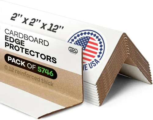 Vista 20 de IDL Packaging Protector de borde de cartón negro de 2 x 2 x 48 pulgadas (paquete de 20) – Protectores de esquinas para envío, almacenamiento