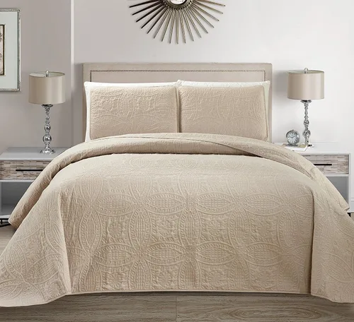 Vista 5 de Fancy Collection Solid # Austin - Juego de colcha, cubrecama, estampado en relieve.