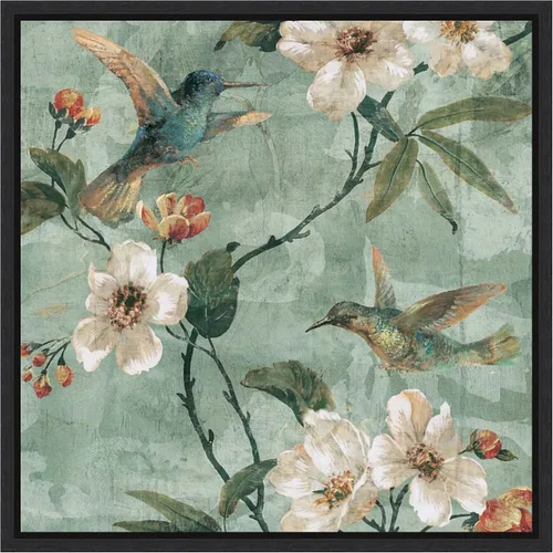 Vista 7 de Amanti Art Lienzo enmarcado para pared, 16 x 16 pulgadas, diseño floral de pájaros de una pluma II por Renee Campbell, lienzo enmarcado para pared