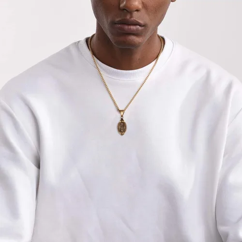 Vista 3 de GOLDCHIC JEWELRY Sport Necklace for Men Boys, Customized Unisex Stainless Steel Baseball Cross necklaceSoccerFootballBasketball Necklace with Chain