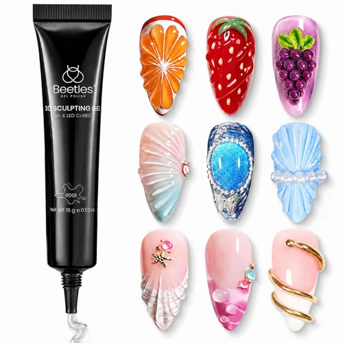 Vista 19 de Beetles Gel Polish Capa superior de gel que no se limpia de larga duración A-transparente-1