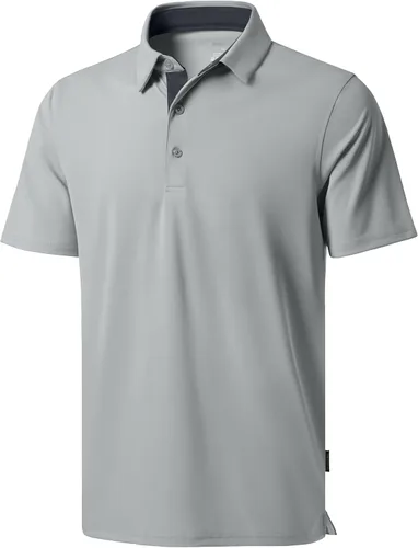 Vista 18 de Polo de golf para hombre, secado rápido, absorbe la humedad, manga corta A-Negro