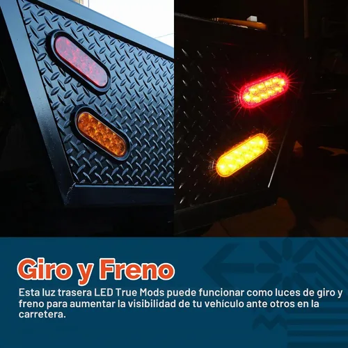 Vista 4 de Juego de luces traseras LED ovaladas para remolque de 6.0 in, 2 color ámbar y 2 color rojo 4 Rojo + 2 Blanco