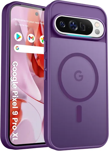Vista 87 de Funda para teléfono Google Pixel 9 Pro XL, Compatible con Magnético, Protección contra Caídas de Grado Militar Translúcida Mate Resistente a Golpes