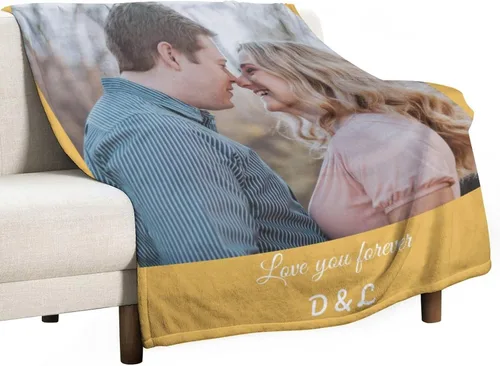 Vista 2 de Manta personalizada con fotos, texto, manta de franela personalizada para adultos, cumpleaños, Navidad, Halloween, Día del Padre, Día de la Madre