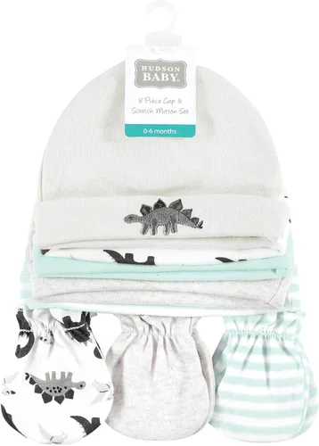 Vista 2 de Hudson Baby baby-girls Cotton Cap and Scratch Mitten Set